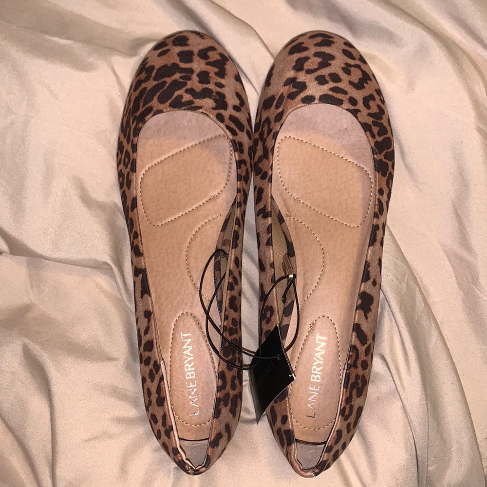 Lane Bryant, size 10w, leopard print flats